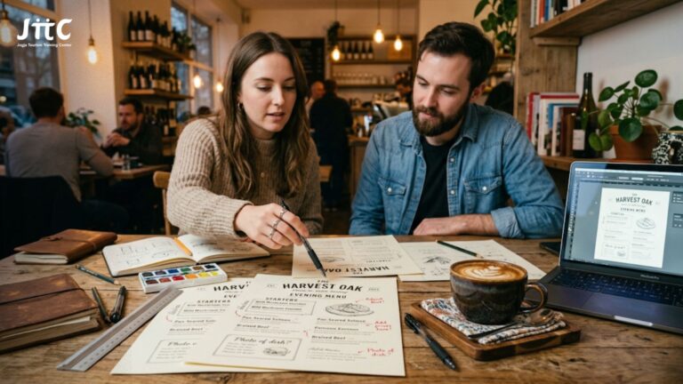 desain menu restoran yang mengaplikasikan psikologi Golden Triangle dan teknik menu engineering