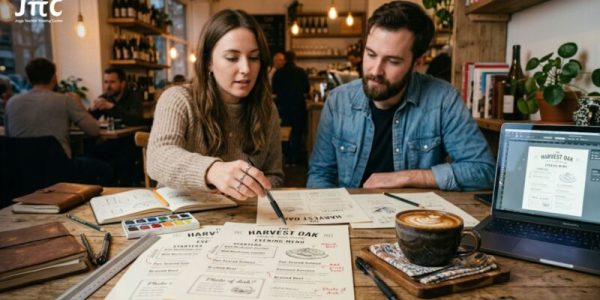 desain menu restoran yang mengaplikasikan psikologi Golden Triangle dan teknik menu engineering